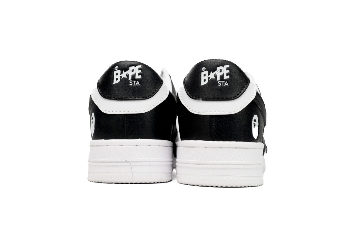 EM Sneakers A Bathing Ape Bape Sta Low Black And White Star