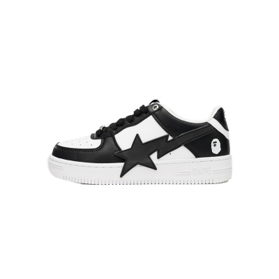 EM Sneakers A Bathing Ape Bape Sta Low Black And White Star 01