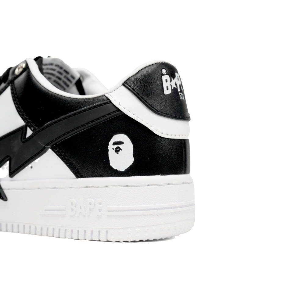EM Sneakers A Bathing Ape Bape Sta Low Black And White Star