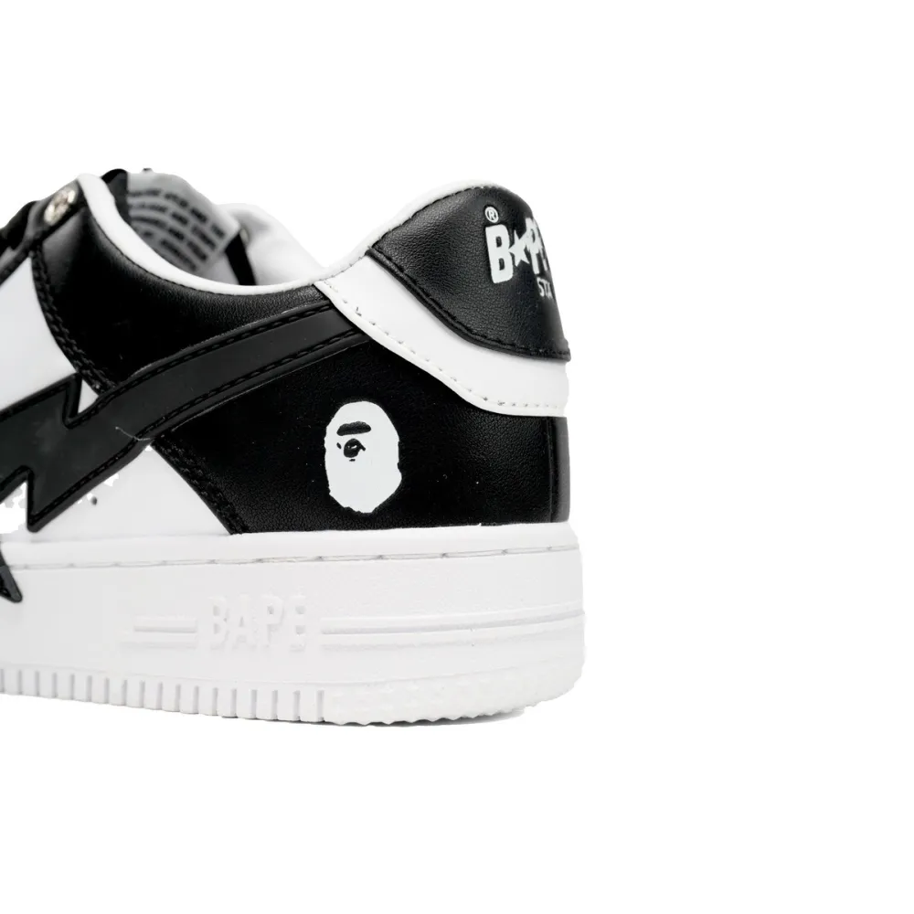 EM Sneakers A Bathing Ape Bape Sta Low Black And White Star