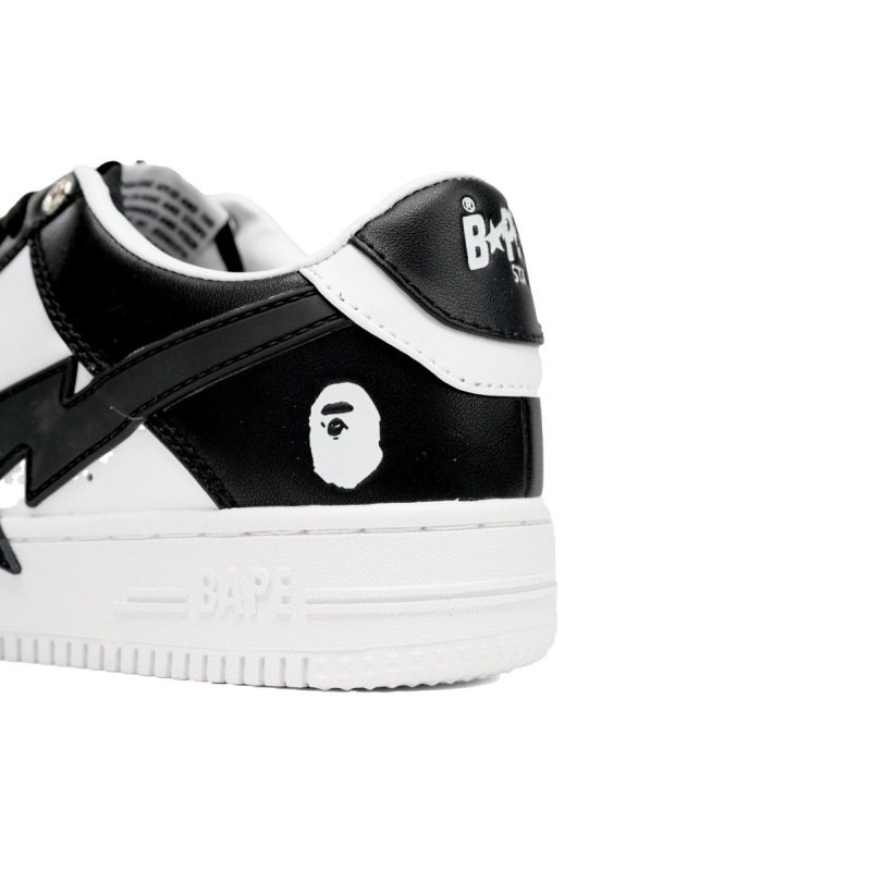 EM Sneakers A Bathing Ape Bape Sta Low Black And White Star