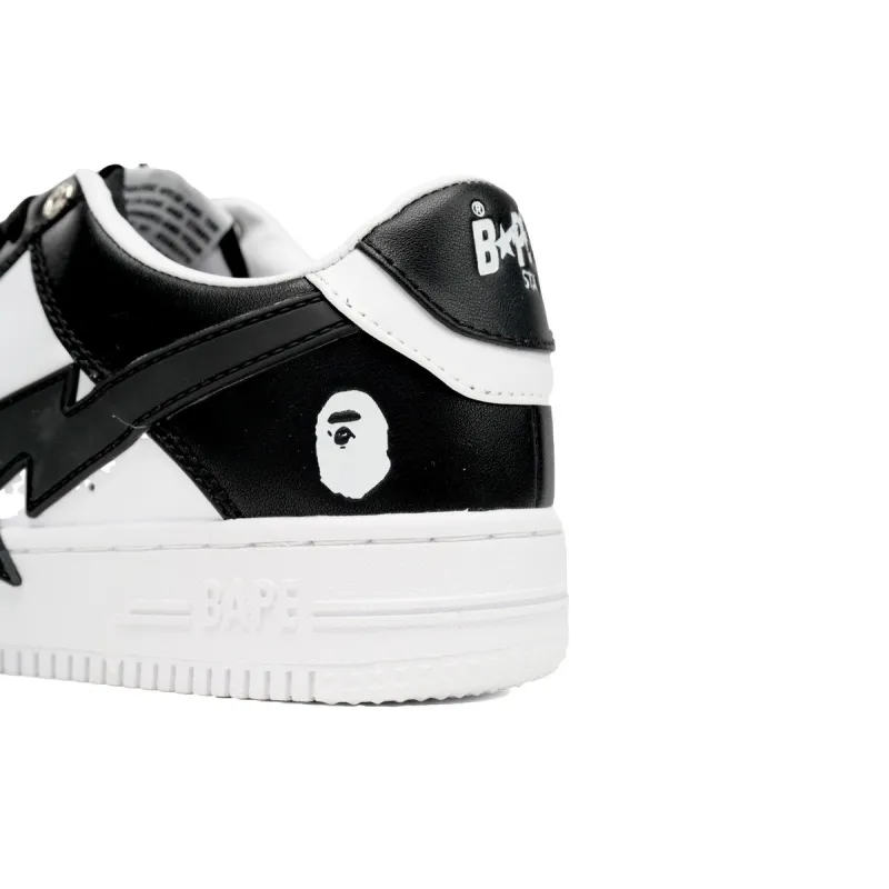 EM Sneakers A Bathing Ape Bape Sta Low Black And White Star