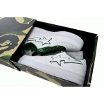 EM Sneakers A Bathing Ape Bape Sta Patent Leather White Green