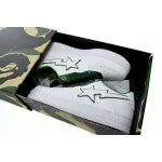 EM Sneakers A Bathing Ape Bape Sta Patent Leather White Green