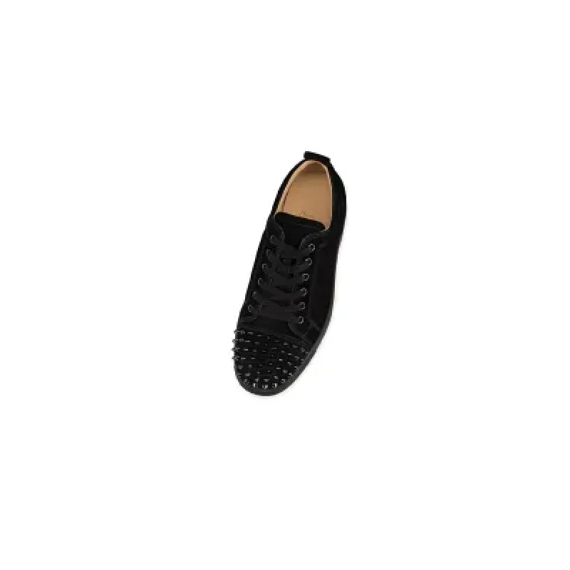 EM Sneakers Christian Louboutin Louis Junior Spikes Veau Velours Sneaker Black