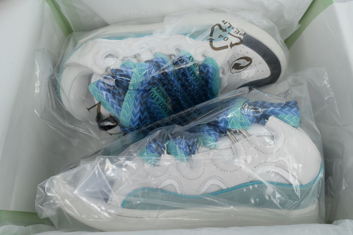 EM Sneakers Lanvin Leather Curb White Blue