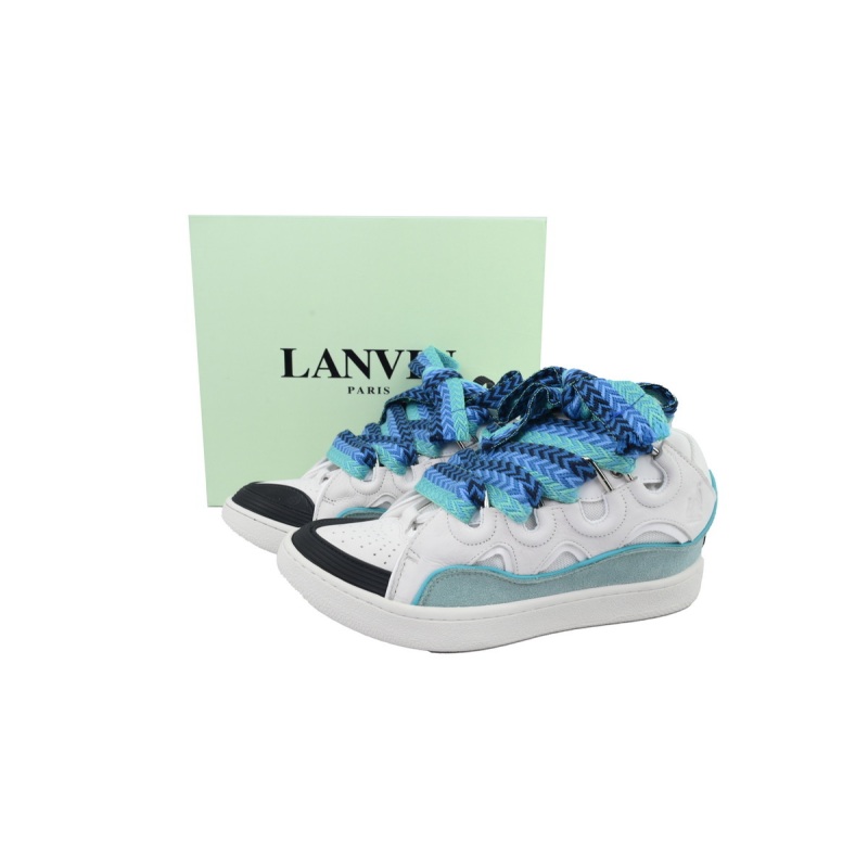 EM Sneakers Lanvin Leather Curb White Blue