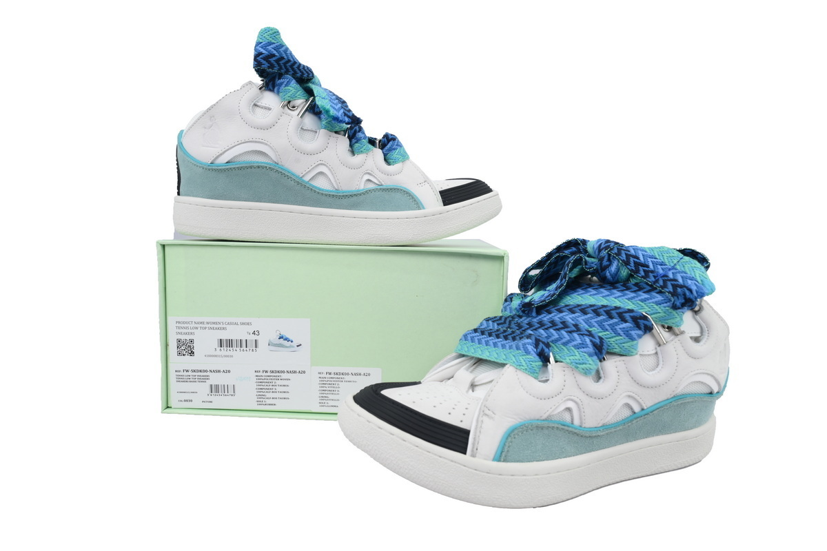 EM Sneakers Lanvin Leather Curb White Blue