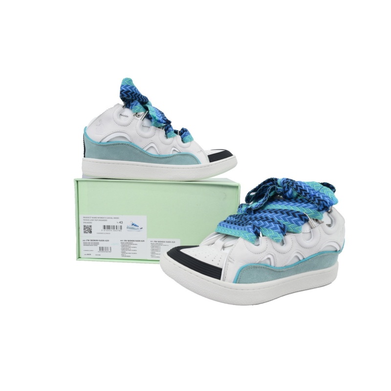 EM Sneakers Lanvin Leather Curb White Blue