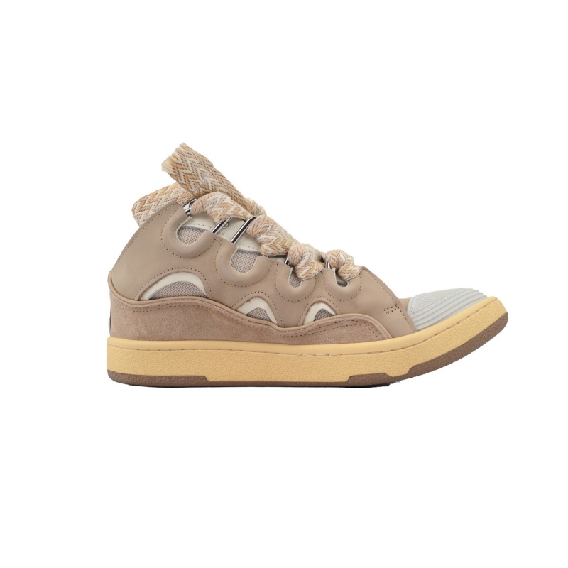 EM Sneakers Lanvin Leather Curb White Brown