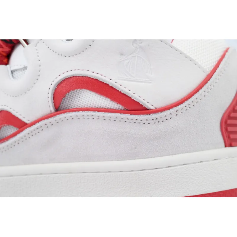 EM Sneakers Lanvin Leather Curb White Red
