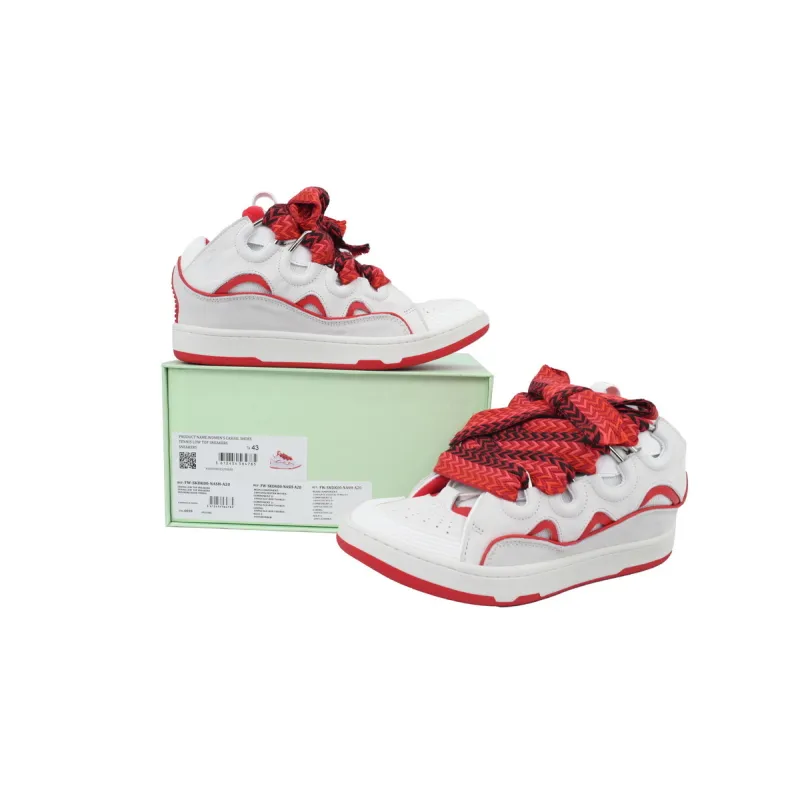 EM Sneakers Lanvin Leather Curb White Red