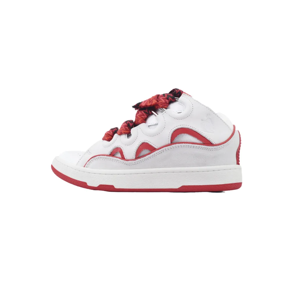 EM Sneakers Lanvin Leather Curb White Red
