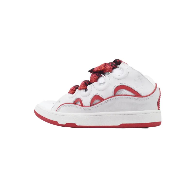 EM Sneakers Lanvin Leather Curb White Red