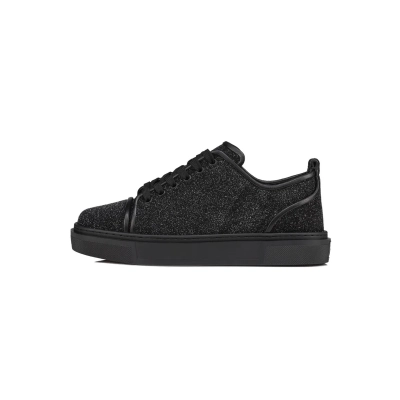 EM Sneakers Christian Louboutin Adolon Junior Panelled Leather Low-top Trainers Black 01