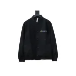 EM Sneakers Louis Vuitton Leather and Rhinestone Waisted Baseball Jacket Black