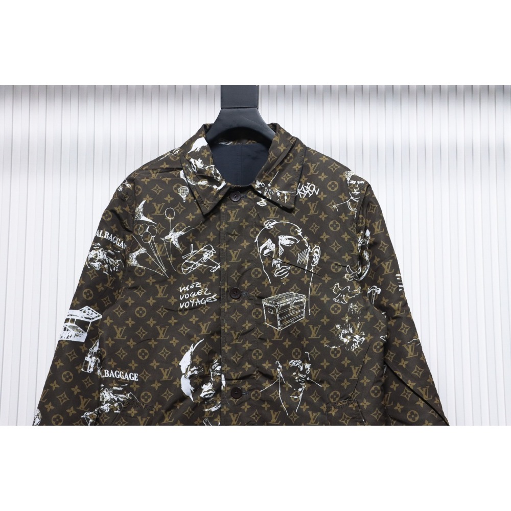 EM Sneakers Louis Vuitton LV Jacket 23FW Reversible Mid-Length Black