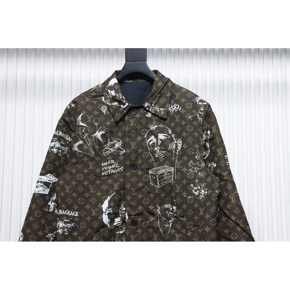 EM Sneakers Louis Vuitton LV Jacket 23FW Reversible Mid-Length Black
