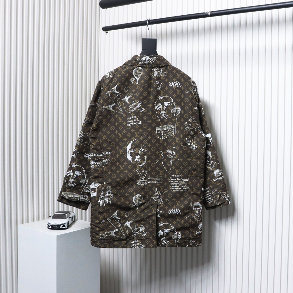 EM Sneakers Louis Vuitton LV Jacket 23FW Reversible Mid-Length Black