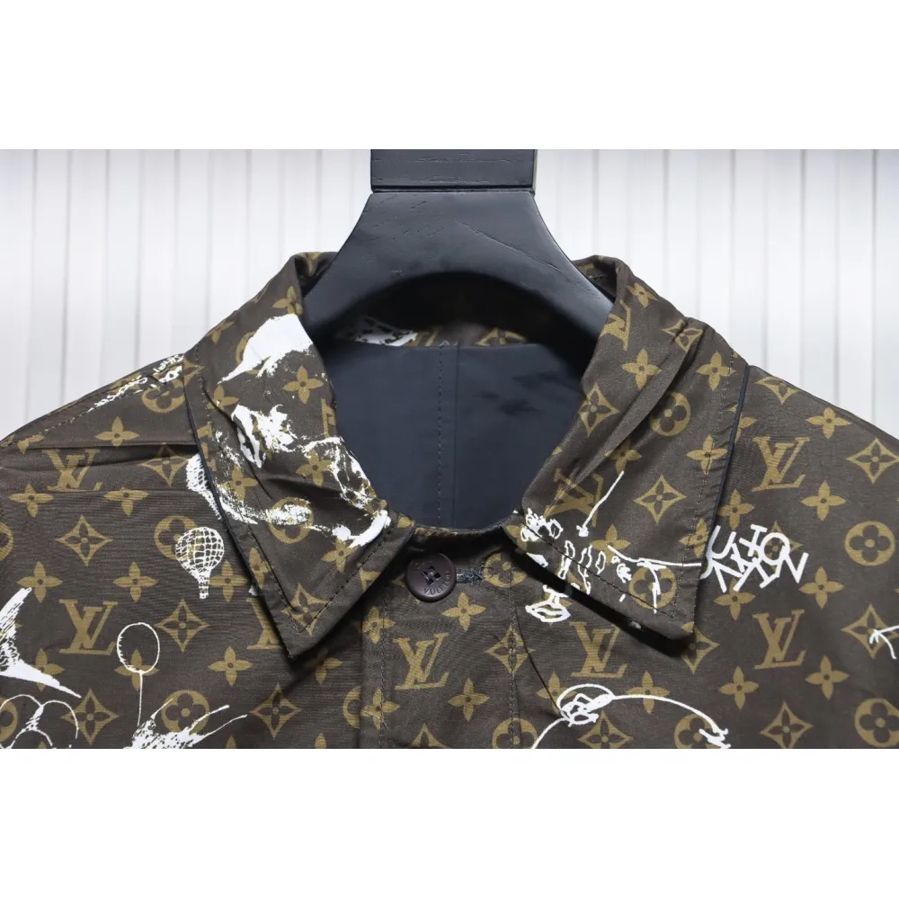 EM Sneakers Louis Vuitton LV Jacket 23FW Reversible Mid-Length Black