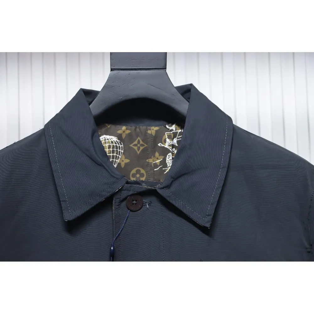 EM Sneakers Louis Vuitton LV Jacket 23FW Reversible Mid-Length Black