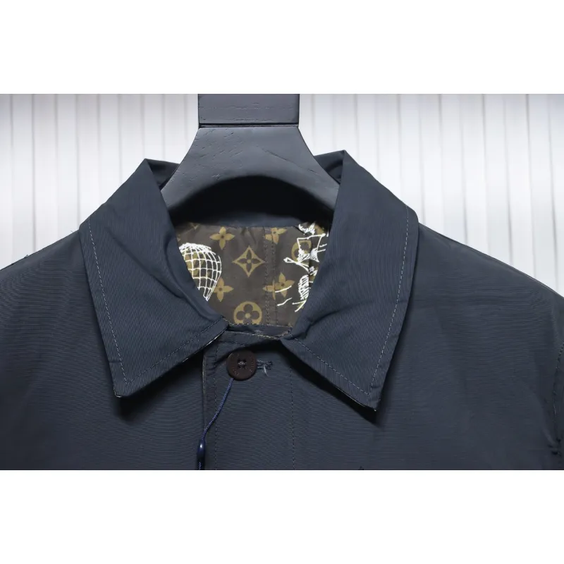 EM Sneakers Louis Vuitton LV Jacket 23FW Reversible Mid-Length Black