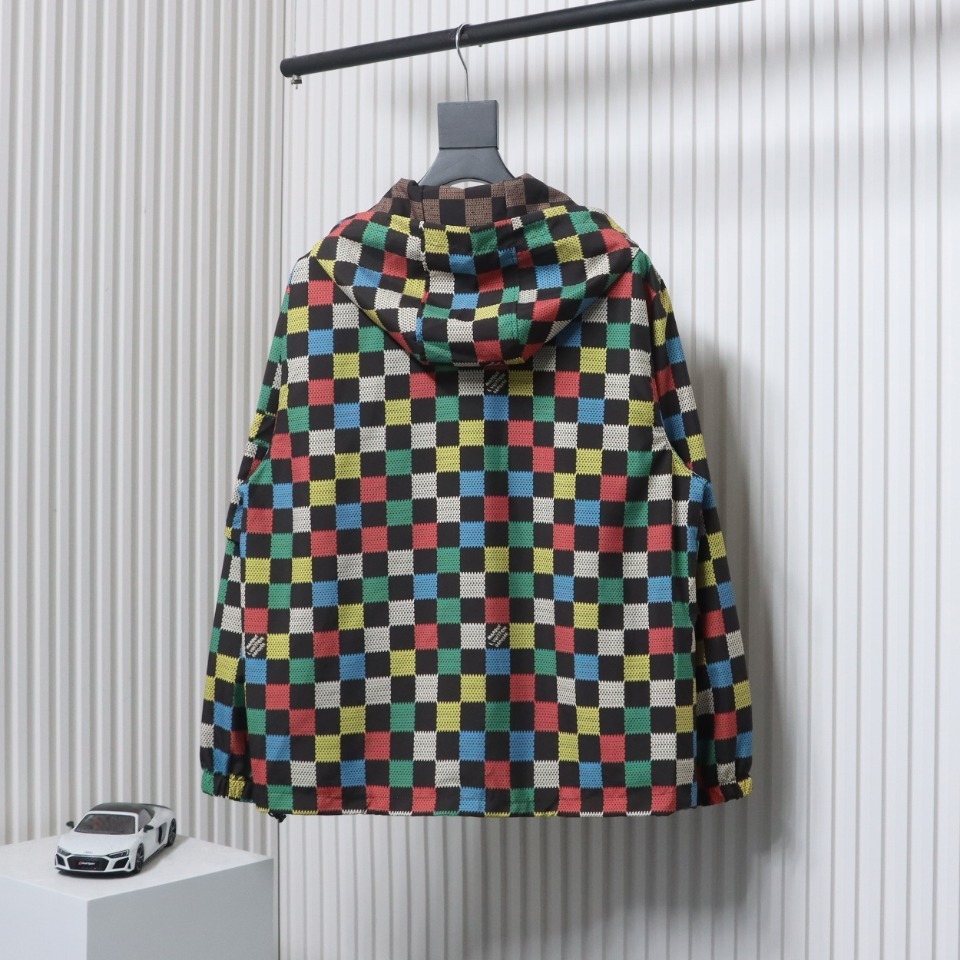 EM Sneakers Louis Vuitton LV Jacket Checkerboard Hooded Windbreaker 