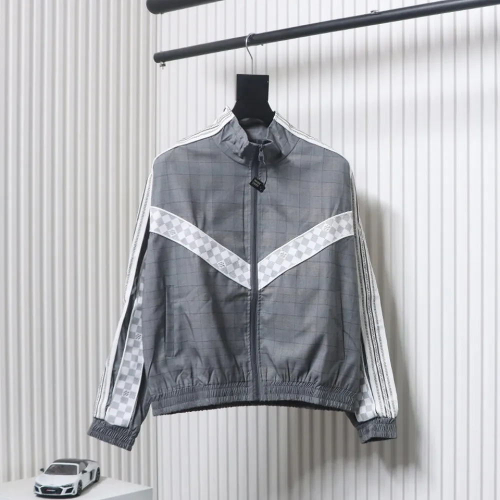 EM Sneakers Louis Vuitton LV Jacket Wool Check Web Belted Grey