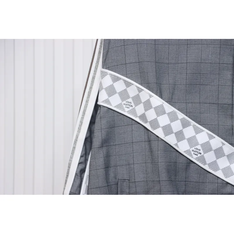 EM Sneakers Louis Vuitton LV Jacket Wool Check Web Belted Grey