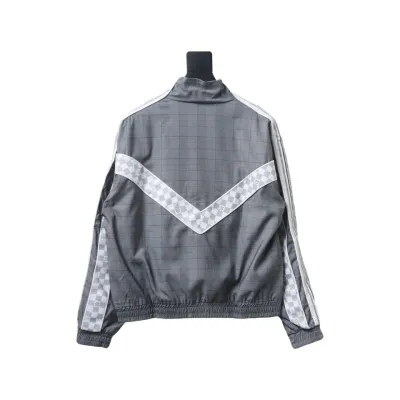 EM Sneakers Louis Vuitton LV Jacket Wool Check Web Belted Grey 02