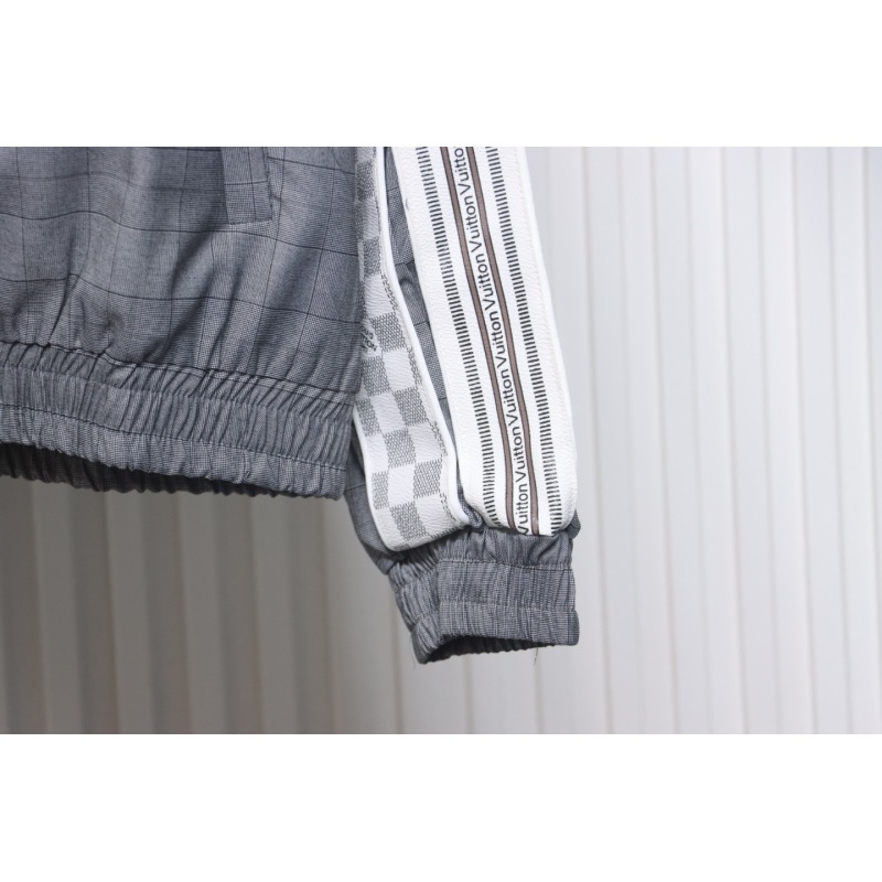EM Sneakers Louis Vuitton LV Jacket Wool Check Web Belted Grey