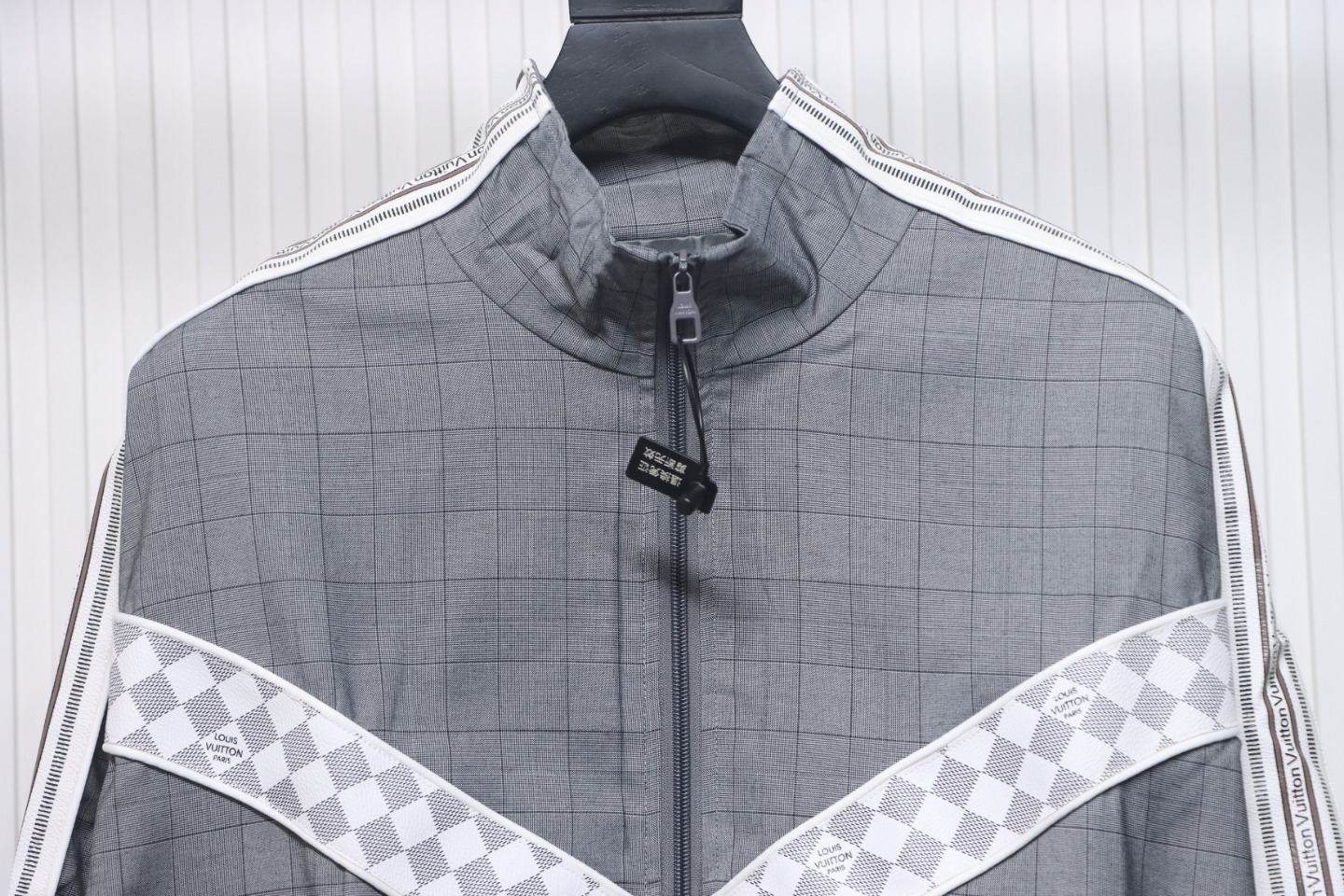 EM Sneakers Louis Vuitton LV Jacket Wool Check Web Belted Grey