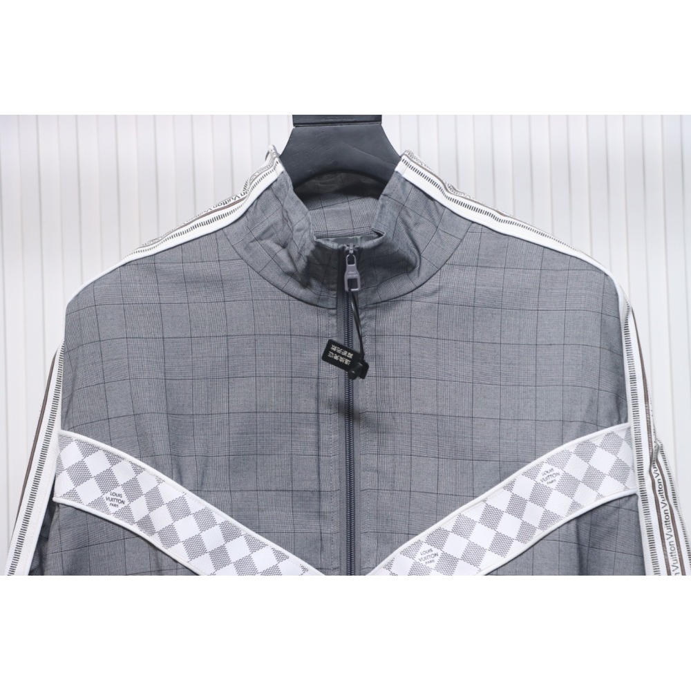 EM Sneakers Louis Vuitton LV Jacket Wool Check Web Belted Grey