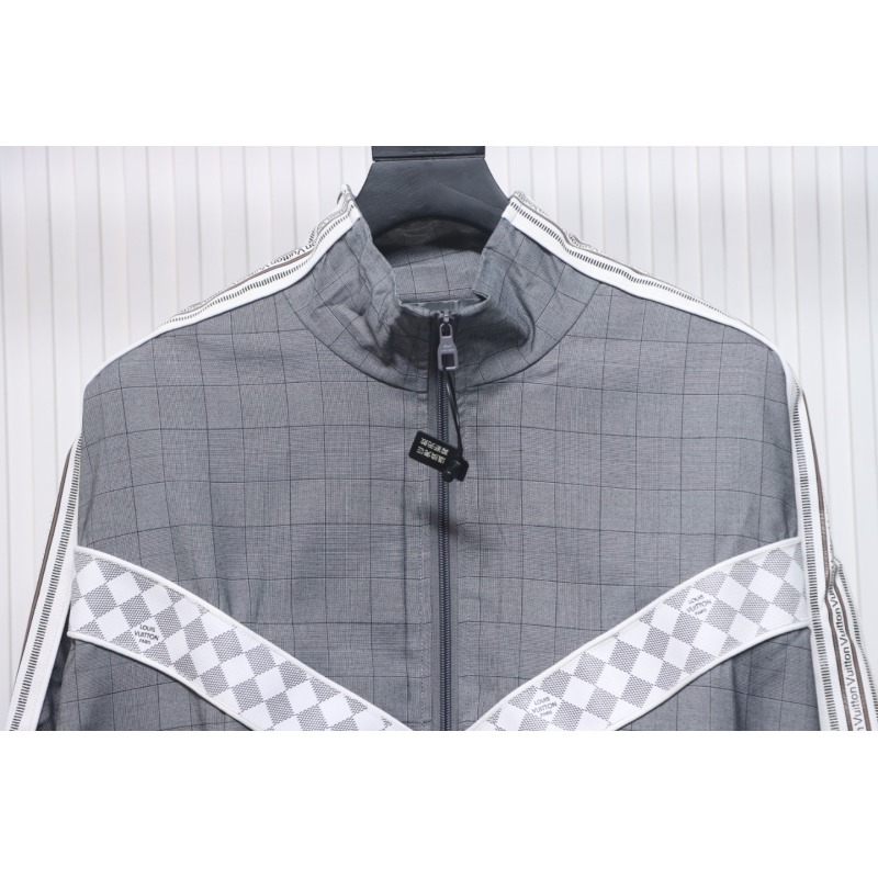 EM Sneakers Louis Vuitton LV Jacket Wool Check Web Belted Grey