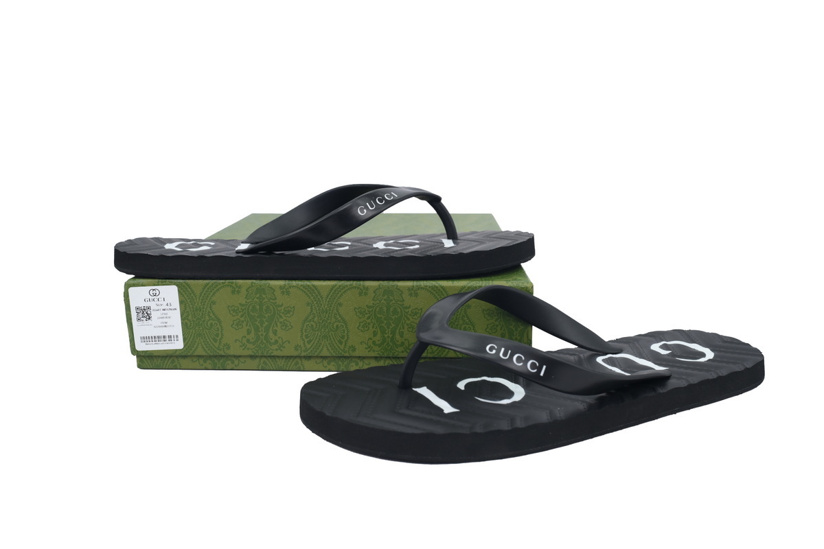 EM Sneakers Gucci Double G Logo Chevron Sandal Black