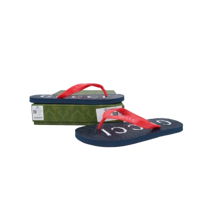 EM Sneakers Gucci Double G Logo Chevron Sandal Black and Red 02