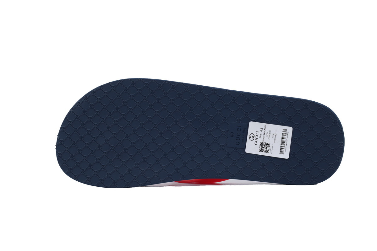 EM Sneakers Gucci Double G Logo Chevron Sandal Black and Red