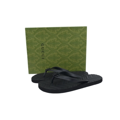 EM Sneakers Gucci Double G Logo Chevron Sandal Double Black 01