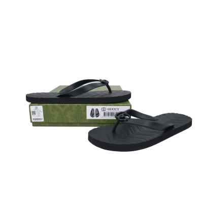 EM Sneakers Gucci Double G Logo Chevron Sandal Double Black 02