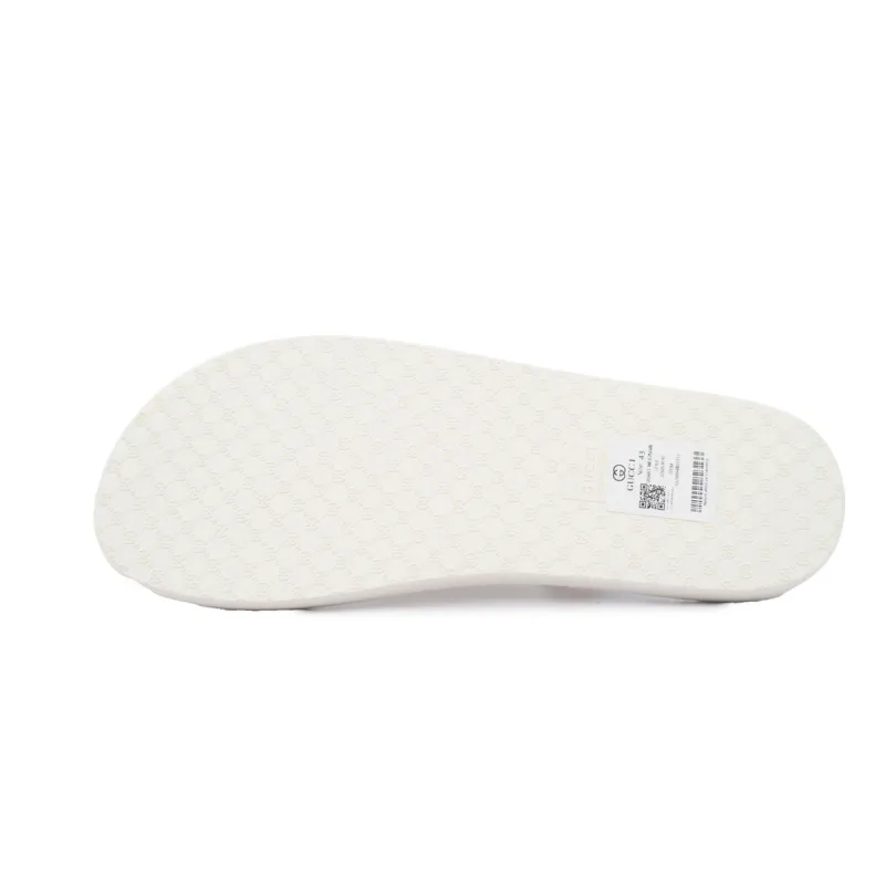EM Sneakers Gucci Double G Logo Chevron Sandal Metal Rice White