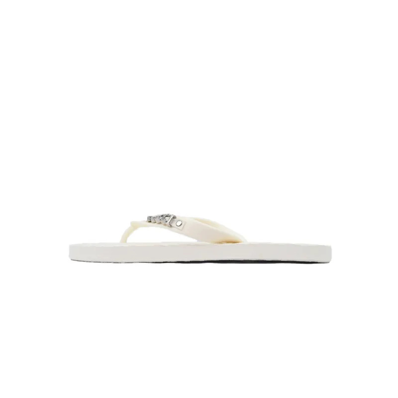 EM Sneakers Gucci Double G Logo Chevron Sandal Metal Rice White