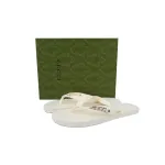 EM Sneakers Gucci Double G Logo Chevron Sandal Metal Rice White