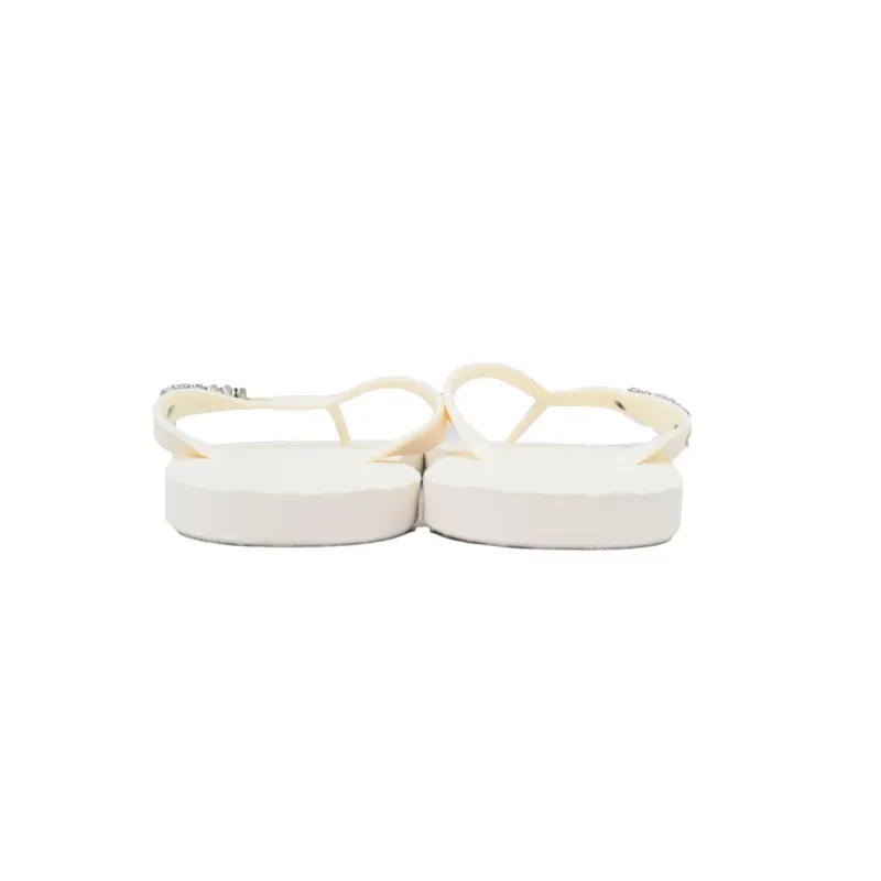 EM Sneakers Gucci Double G Logo Chevron Sandal Metal Rice White