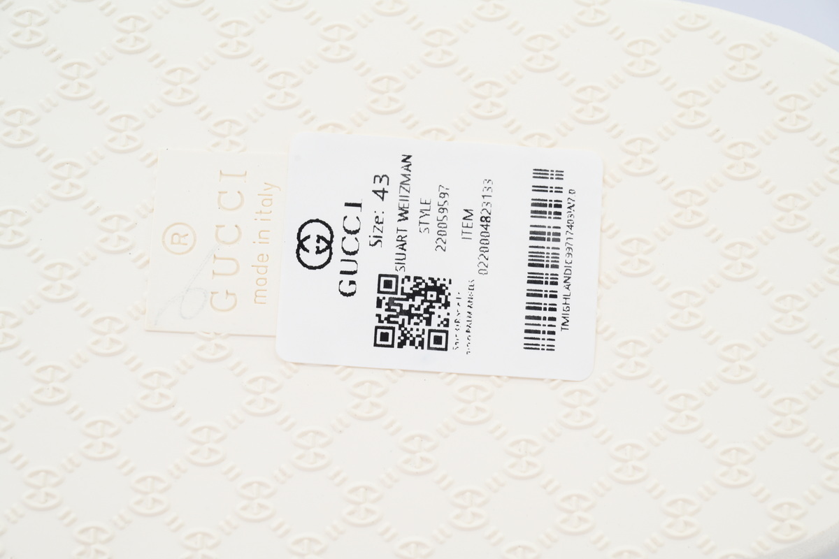 EM Sneakers Gucci Double G Logo Chevron Sandal Metal Rice White