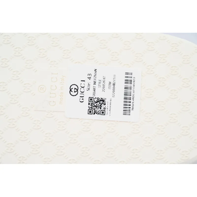 EM Sneakers Gucci Double G Logo Chevron Sandal Metal Rice White