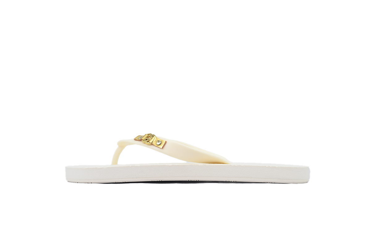 EM Sneakers Gucci Double G Logo Chevron Sandal Printed Rice White