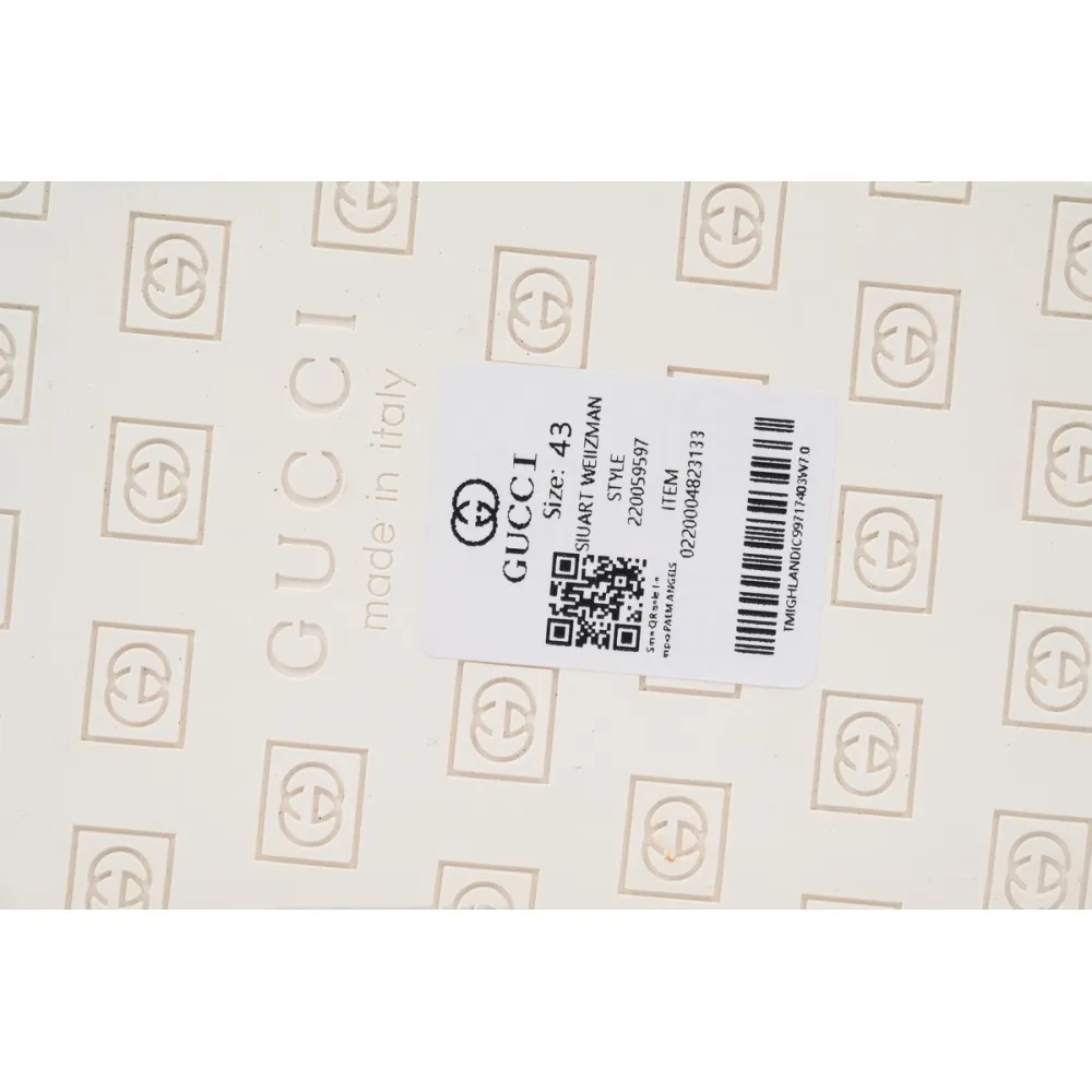 EM Sneakers Gucci Double G Logo Chevron Sandal Printed Rice White