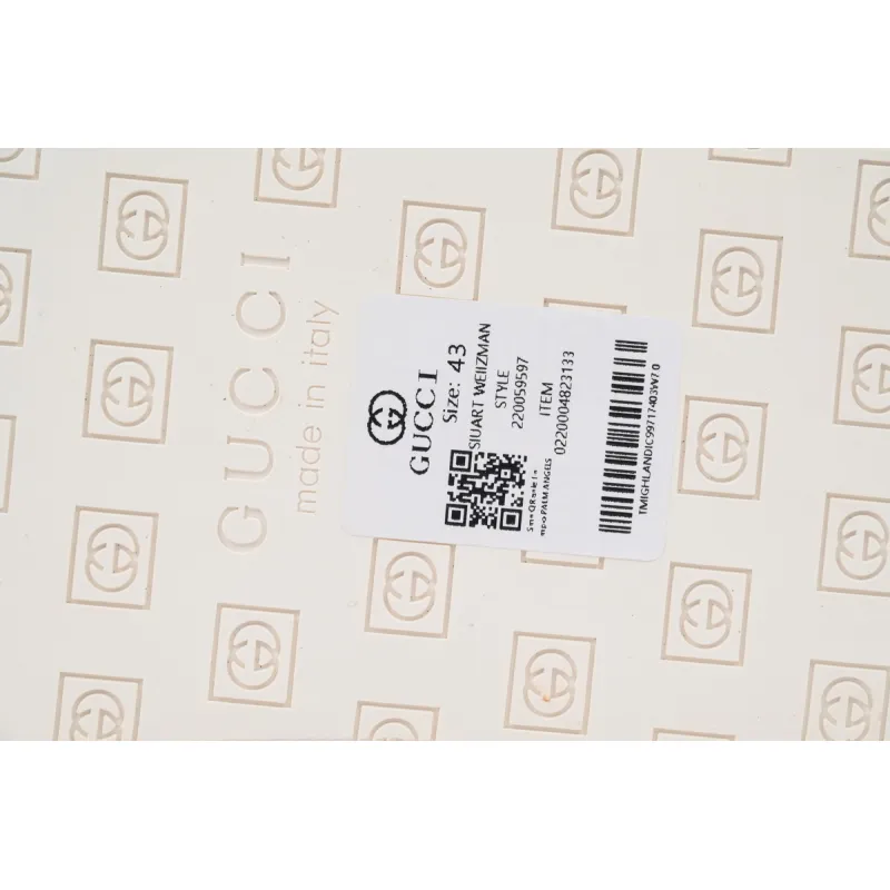 EM Sneakers Gucci Double G Logo Chevron Sandal Printed Rice White