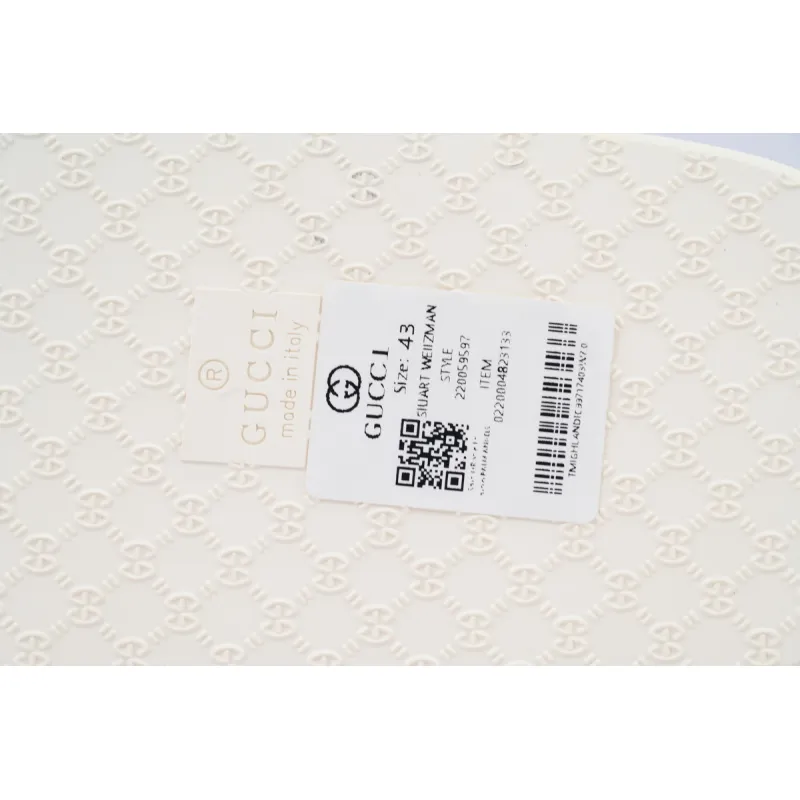 EM Sneakers Gucci Double G Logo Chevron Sandal Rice White