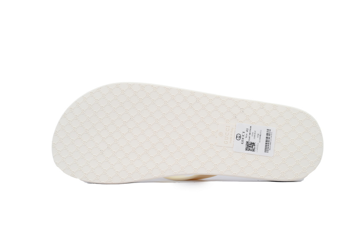 EM Sneakers Gucci Double G Logo Chevron Sandal Rice White